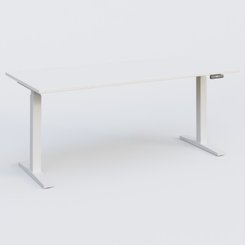 [Pas de famille] - [Pas de sous famille] - Poste solo 180*80 réglable en hauteur éléctriquement de 70-120 cm gamme KPro2. Plateau Blanc et pietement Blanc.