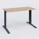 K1 Plateau droit 120x60 pieds fixe. Plateau Chêne naturel et pietement Anthracite