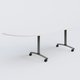 Module d'angle 90° Gauche gamme Arca 200-80 cm. Plateau Blanc et pietement Aluminium.