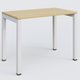 K3 Plateau droit 100x60 pieds fixe. Plateau Chêne clair et pietement Blanc.