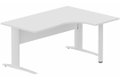 K1 VDF BOIS Compact 90° asymétrique 180x120x80/60cm retour à droite sur pied de soutien blanc/blanc - sur délai