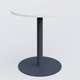 Table de réunion pietement colonne plateau D 80 cm. Plateau Blanc et pietement Anthracite.