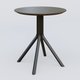 Table Basse Fashion Styl piètement 4 branches en métal et plateau bois. Plateau Chêne Moka et pietement Noir (RAL 9005).