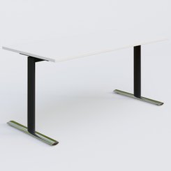 [Pas de famille] - [Pas de sous famille] - Module droit gamme Pure 160-80 cm. Plateau Blanc et pietement Noir/Chrome.