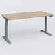 Poste solo 160*80 réglable en hauteur éléctriquement de 65-130 cm gamme KPro3. Plateau Chêne naturel et pietement Aluminium.
