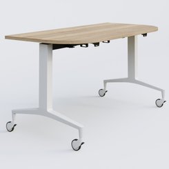 [Pas de famille] - [Pas de sous famille] - Module d'extrémité de la gamme LEM 145-70 cm. Plateau Chêne naturel et pietement Blanc.
