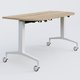Module d'extrémité de la gamme LEM 145-70 cm. Plateau Chêne naturel et pietement Blanc.