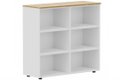 Armoire mélamine H102xL120cm, séparation médiane, sans portes, Top de finition : noyer/ Corps d'armoire et tablettes: Blanc