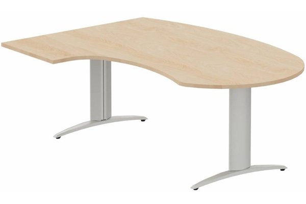 Gamme K2 - Plans compacts - K2 compact 90° manager 190x141x104x60cm sur pied de soutien, plateau hêtre, structure aluminium