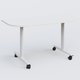 Module d'extrémité pour table abattante gamme Design 145*70 cm. Plateau Blanc et pietement Blanc.