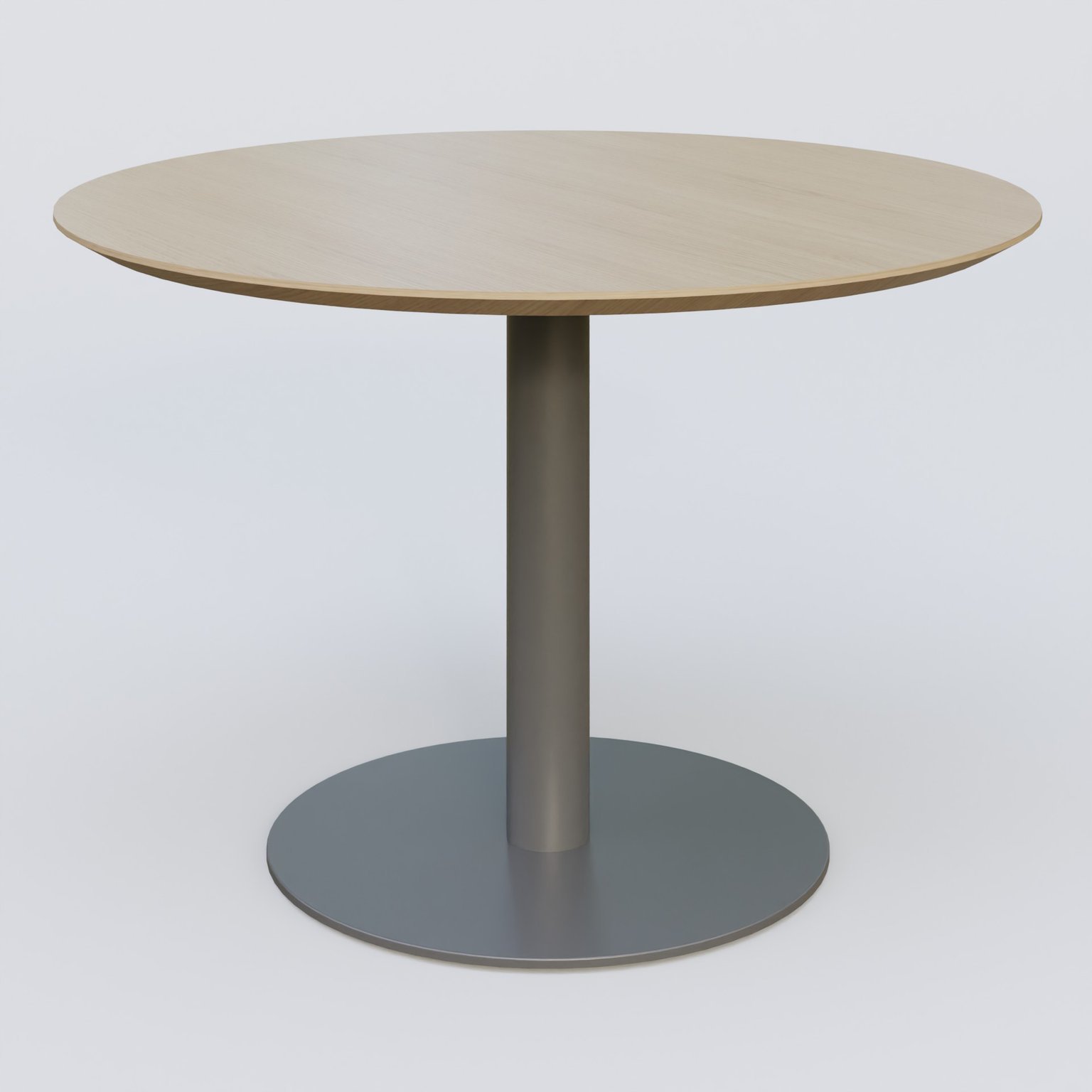 Table Basse Fashion Styl piètement colonne en métal et plateau bois. Plateau Chêne et pietement Carbon Grey.