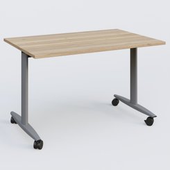 [Pas de famille] - [Pas de sous famille] - Table abattante gamme Design 120*80 cm. Plateau Chêne naturel et pietement Aluminium.