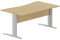 K1 Voile de fond Bois - Plan vague symétrique 160x90/80 -Finitions : PLATEAUX: CHENE (CE) / PIETEMENTS: ALUMINIUM (AL)