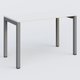 K3 Plateau droit 120x60 pieds fixe. Plateau Blanc et pietement Aluminium.