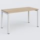 K3 Plateau droit 140x70 pieds fixe. Plateau Chêne naturel et pietement Blanc.