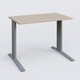 K1 Plateau droit 100x60 pieds fixe. Plateau Acacia et pietement Aluminium
