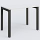 K3 Plateau droit 100x60 pieds fixe. Plateau Blanc et pietement Noir Grainé.