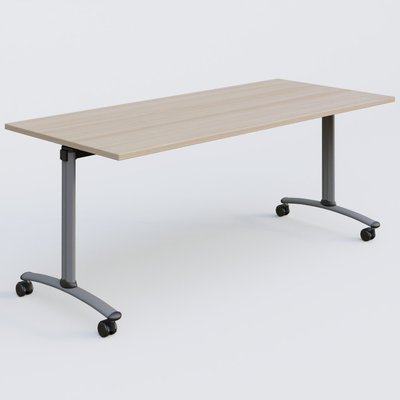 TABLES ABATTANTES - Plateaux 25 mm - Table abattante gamme Arca 180-80 cm. Plateau Acacia et pietement Aluminium.