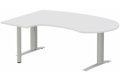 K1 POUTRE compact 90° manager 190x141x104x60cm sur pied de soutien, plateau blanc, structure aluminium
