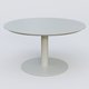 Table Basse Fashion Styl piètement colonne en métal et plateau bois. Plateau Gris (RAL 7038) et pietement Gris (RAL 7038).