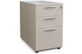 Caisson mélaminé hauteur bureau P.80cm 3 tiroirs dont 1 pour DS H72xL42xP60cm acacia - poignées chromées