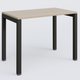 K3 Plateau droit 100x60 pieds fixe. Plateau Acacia et pietement Noir Grainé.