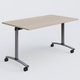 Table abattante gamme Arca 140-80 cm. Plateau Acacia et pietement Aluminium.