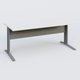 K1 Plateau droit 180x80 avec voile de fond métal. Plateau Blanc et pietement Aluminium