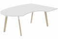 K8Wood Plan compact 90° asymétrique Manager 190x141x104/60cm sur pied de soutien - retour à droite