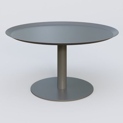 [Pas de famille] - [Pas de sous famille] - Table Basse Fashion Styl piètement colonne métalique. Plateau Carbon Grey et pietement Carbon Grey.