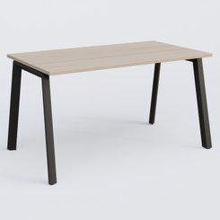 [Pas de famille] - [Pas de sous famille] - K8 plan droit 140*80 sur pieds fixe. Plateau Acacia et pietement Noir Grainé