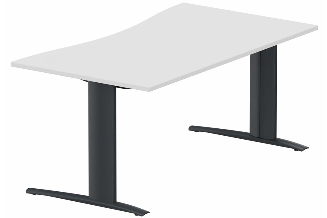 K1 Poutre - Plan vague symétrique 180x90 / 80 -Finitions : PLATEAUX: BLANC (BL) / PIETEMENTS: ANTHRACITE (AN)