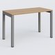 K3 Plateau droit 120x60 pieds fixe. Plateau Noyer et pietement Aluminium.