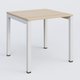 K3 Plateau droit 80x80 pieds fixe. Plateau Hêtre et pietement Blanc.
