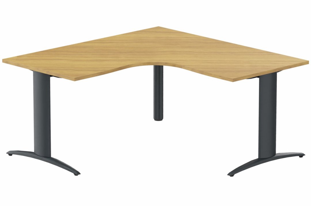 K2- Plan compact 90° symétrique 160x160x80x80 -Finitions : PLATEAUX: NOYER (NO) / PIETEMENTS: ANTHRACITE (AN)