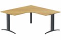 K2- Plan compact 90° symétrique 160x160x80x80 -Finitions : PLATEAUX: NOYER (NO) / PIETEMENTS: ANTHRACITE (AN)