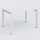 K7 plan droit 120*80 sur pieds fixe. Plateau Blanc et pietement Blanc