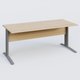 K1 Plateau droit 180x80 avec voile de fond bois. Plateau Hêtre et pietement Aluminium