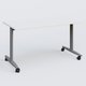 Table abattante gamme Design 140*70 cm. Plateau Blanc et pietement Aluminium.