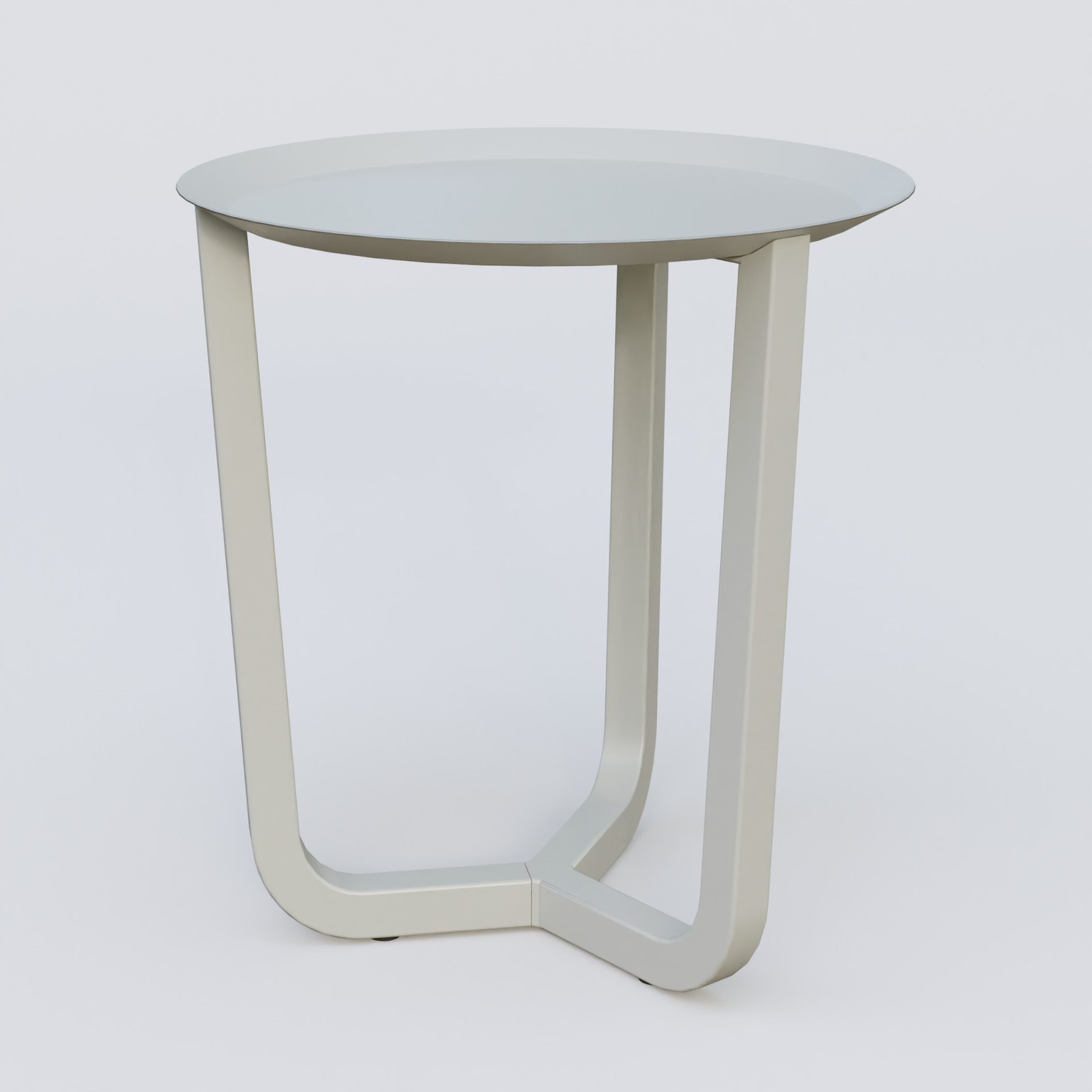 Table Basse Fashion Styl piètement tryptique. Plateau Gris (RAL 7038) et pietement Gris (RAL 7038).