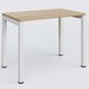 K3 Plateau droit 100x60 pieds fixe. Plateau Chêne naturel et pietement Blanc.