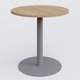 Table de réunion pietement colonne plateau D 80 cm. Plateau Noyer et pietement Aluminium.