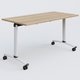 Table abattante gamme Arca 140-70 cm. Plateau Chêne naturel et pietement Blanc.