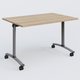 Table abattante gamme Arca 120-80 cm. Plateau Chêne naturel et pietement Aluminium.