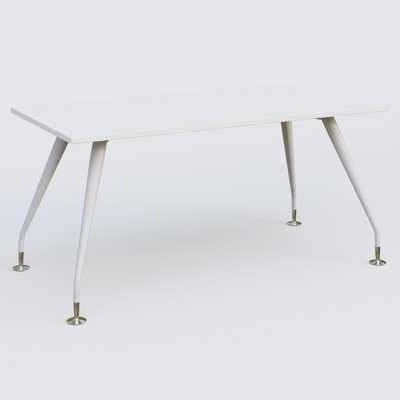 [Pas de famille] - [Pas de sous famille] - K5 plan droit 160*80 cm. Plateau Blanc et pietement Blanc avec base chromé.