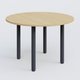 Table ronde diametre 120 cm avec quatres pieds fixes. Plateau Chêne clair et pietement Anthracite