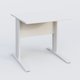 K1 Plateau droit 80x80 avec voile de fond bois. Plateau Blanc et pietement Blanc