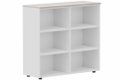 Armoire mélamine H102xL120cm, séparation médiane, sans portes, Top de finition : Acacia / Corps d'armoire et tablettes: Blanc