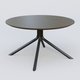 Table Basse Fashion Styl piètement 4 pieds en métal et plateau bois. Plateau Chêne Moka et pietement Noir (RAL 9005).