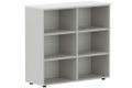 Armoire mélamine H102xL120cm, séparation médiane, sans portes, Top de finition : Chêne (BL) / Corps d'armoire et tablettes: alu